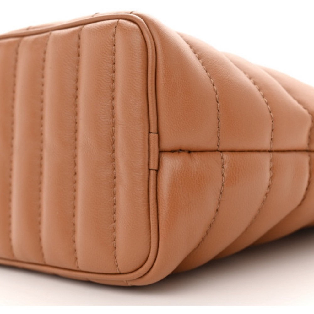 Burberry Lambskin Quilted Mini Lola Bucket Bag Maple Brown - Picture 8 of 8